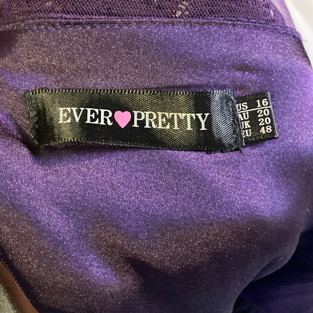 Ever Pretty, Size 16, Deep Purple Long Sleeve Formal Dress, Mother of the Bride - Picture 9 of 12